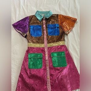 Queen of Sparkles color block dress, NWOT, medium